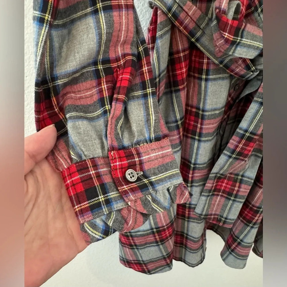 UNTUCKit for Her Harrison Red Plaid Button Up Shirt Dress Holiday Size 4 - Picture 7 of 12